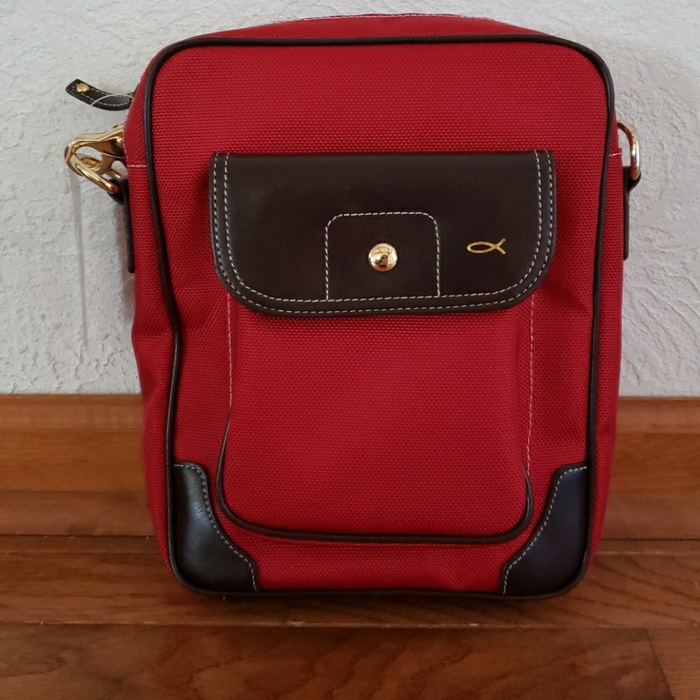 Red Satchel with Shoulder Strap